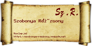 Szobonya Rázsony névjegykártya